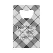 クランMacFarlaneクレストオーバー白黒タータンチェック クレジットカード栓抜き (裏面)