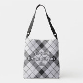 クランMacFarlaneクレストオーバー白黒タータンチェック クロスボディバッグ (裏面)