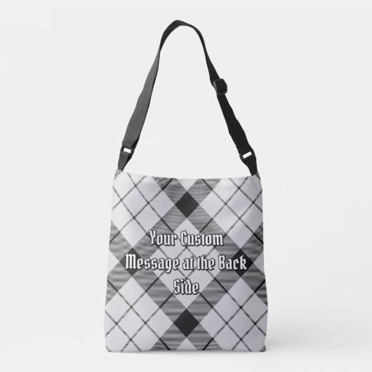 クランMacFarlaneクレストオーバー白黒タータンチェック クロスボディバッグ (裏面)