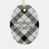 クランMacFarlaneクレストオーバー白黒タータンチェック セラミックオーナメント (裏面)