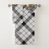 クランMacFarlaneクレストオーバー白黒タータンチェック バスタオルセット (インサイチュ)
