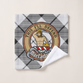 クランMacFarlaneクレストオーバー白黒タータンチェック バスタオルセット (ウォッシュタオル)