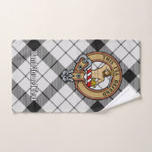 クランMacFarlaneクレストオーバー白黒タータンチェック バスタオルセット (ハンドタオル)