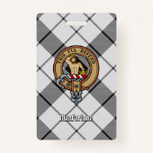 クランMacFarlaneクレストオーバー白黒タータンチェック バッジ (正面)