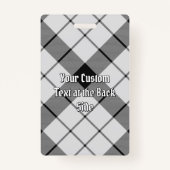 クランMacFarlaneクレストオーバー白黒タータンチェック バッジ (裏面)