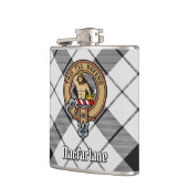 クランMacFarlaneクレストオーバー白黒タータンチェック フラスク (左)