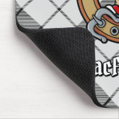 クランMacFarlaneクレストオーバー白黒タータンチェック マウスパッド (コーナー)