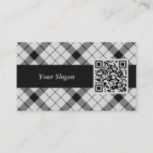 クランMacFarlaneクレストオーバー白黒タータンチェック 名刺 (裏面)