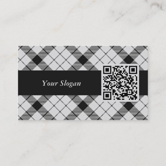 クランMacFarlaneクレストオーバー白黒タータンチェック 名刺 (裏面)