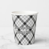 クランMacFarlaneクレストオーバー白黒タータンチェック 紙コップ (裏面)