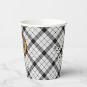 クランMacFarlaneクレストオーバー白黒タータンチェック 紙コップ (左)