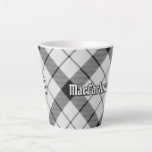 クランMacFarlane白黒タータンチェック カフェラテマグ (正面)