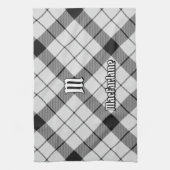 クランMacFarlane白黒タータンチェック キッチンタオル (縦)