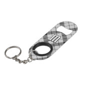 クランMacFarlane白黒タータンチェック キーホルダー栓抜き (正面アングル)