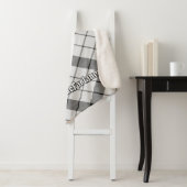 クランMacFarlane白黒タータンチェック シェルパブランケット (インサイチュ)