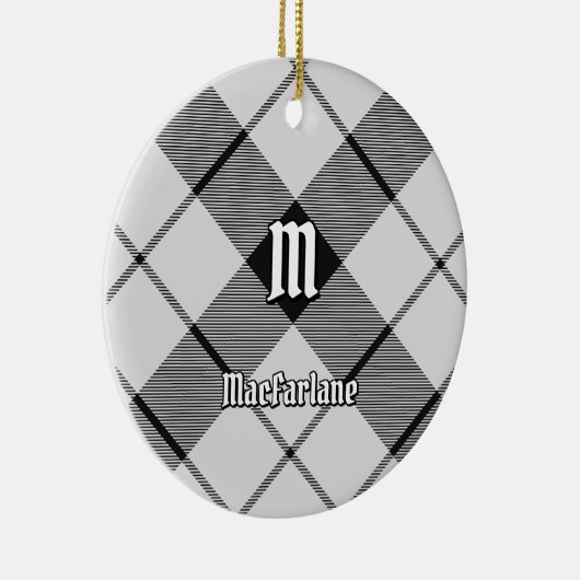 クランMacFarlane白黒タータンチェック セラミックオーナメント (右)