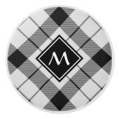 クランMacFarlane白黒タータンチェック セラミックノブ (正面)