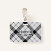 クランMacFarlane白黒タータンチェック バッジ (裏面クリップ)