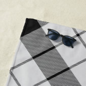 クランMacFarlane白黒タータンチェック ビーチタオル (インサイチュ)