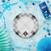 クランMacFarlane白黒タータンチェック ペーパープレート (パーティー)