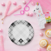 クランMacFarlane白黒タータンチェック ペーパープレート (パーティー)