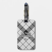 クランMacFarlane白黒タータンチェック ラゲッジタグ (裏面縦)