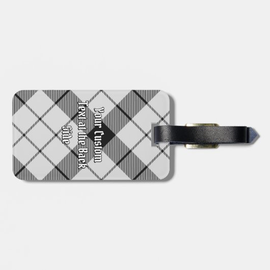 クランMacFarlane白黒タータンチェック ラゲッジタグ (裏面横)