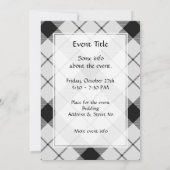 クランMacFarlane白黒タータンチェック 招待状 (裏面)