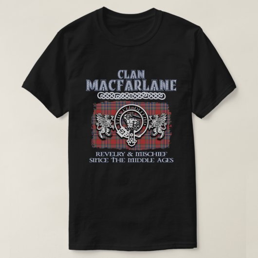 クランMacFarlane crestスコットランドのクランScotish surn Tシャツ (デザイン正面)