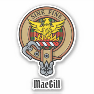 クランMacGillクレストオーバータータンチェックステッカー シール