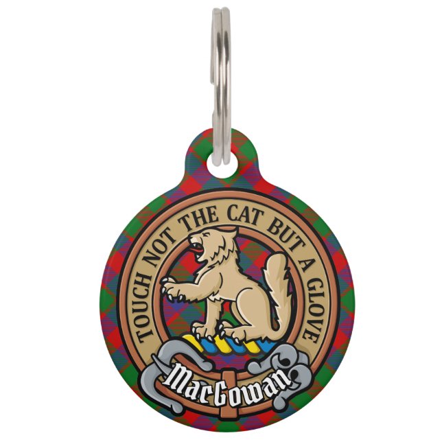 クランMacGowanクレストオーバータータンチェック ペット　ネームタグ (正面)