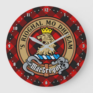 クランMacGregorクレストオーバーロブロイタータンチェック ラージ壁時計