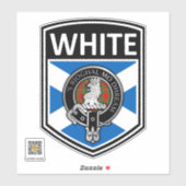 クランMacGregorクレスト&タータンチェックサルタイヤ – 白 シール (シート)