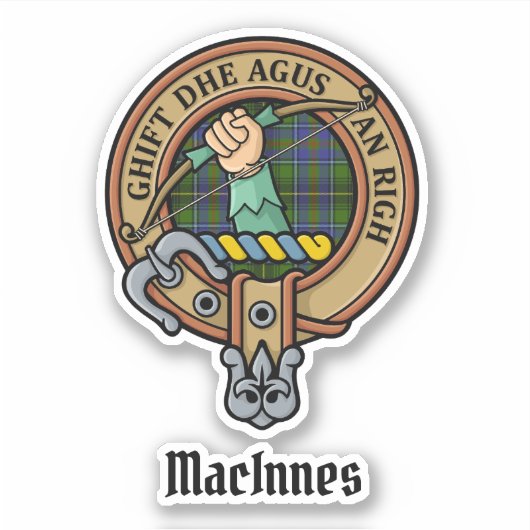 クランMacInnesクレストオーバータータンチェック シール (正面)