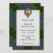 クランMacInnesクレストオーバータータンチェック 招待状 (正面/裏面)