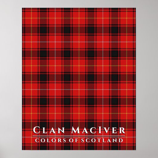 クランMacIver Colors of Scotland 2タータンチェックPlaid ポスター (正面)