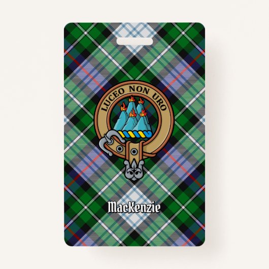 クランMacKenzieクレストオーバードレスタータンチェック バッジ (正面)