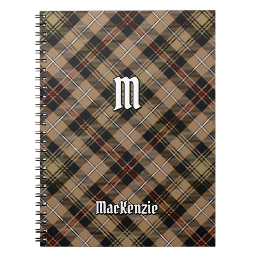 クランMacKenzieブラウン狩りタータンチェックノートブック ノートブック (正面)