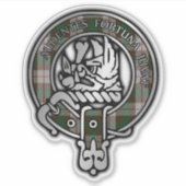 クランMacKinnonクレスト&狩りタータンチェック シール (正面)