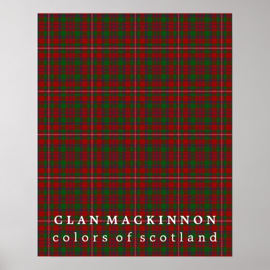 クランMacKinnon Colors of Scotlandタータンチェック ポスター (正面)