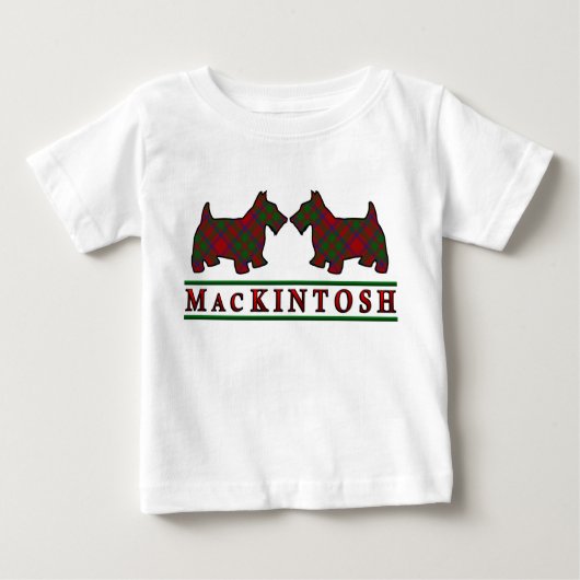 クランMacKintosh Scottie Dogsスコットランドクランタータンチェック ベビーTシャツ (正面)