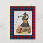 クランMacLachlanヴィンテージイラストレーションタータンチェックフレーム ポストカード (正面/裏面)