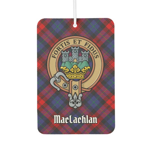 クランMacLachlan Crest overタータンチェック カーエアーフレッシュナー (正面)