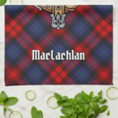 クランMacLachlan Crest overタータンチェック キッチンタオル (折り畳み)