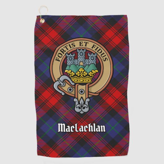 クランMacLachlan Crest overタータンチェック ゴルフタオル (正面)