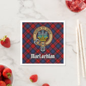 クランMacLachlan Crest overタータンチェック スタンダードカクテルナプキン (インサイチュ)