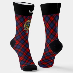 クランMacLachlan Crest overタータンチェック ソックス
