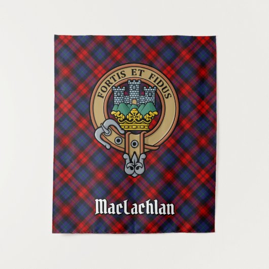クランMacLachlan Crest overタータンチェック タペストリー (正面)