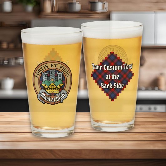 クランMacLachlan Crest overタータンチェック タンブラーグラス