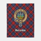クランMacLachlan Crest overタータンチェック フリースブランケット (正面)